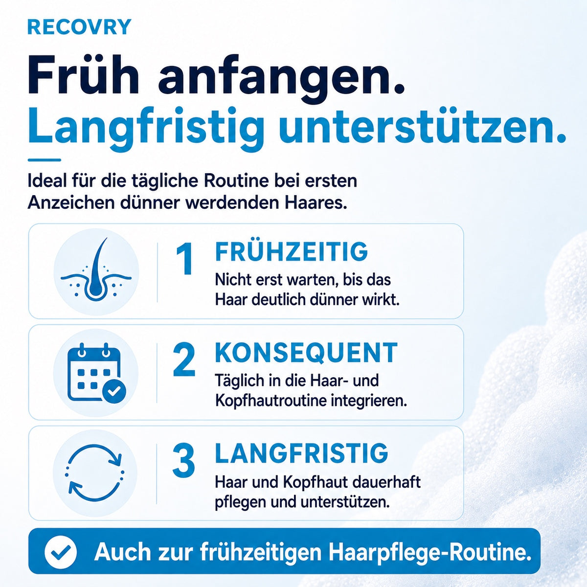 RECOVRY Schaum für Männer – früh anfangen und langfristig unterstützen