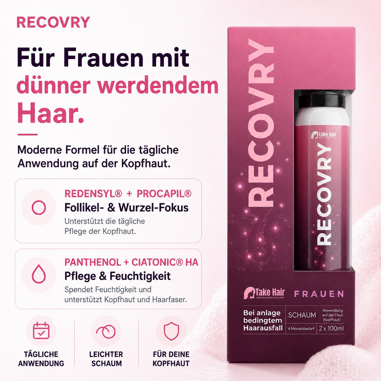 RECOVRY Schaum für Frauen – für Frauen mit dünner werdendem Haar