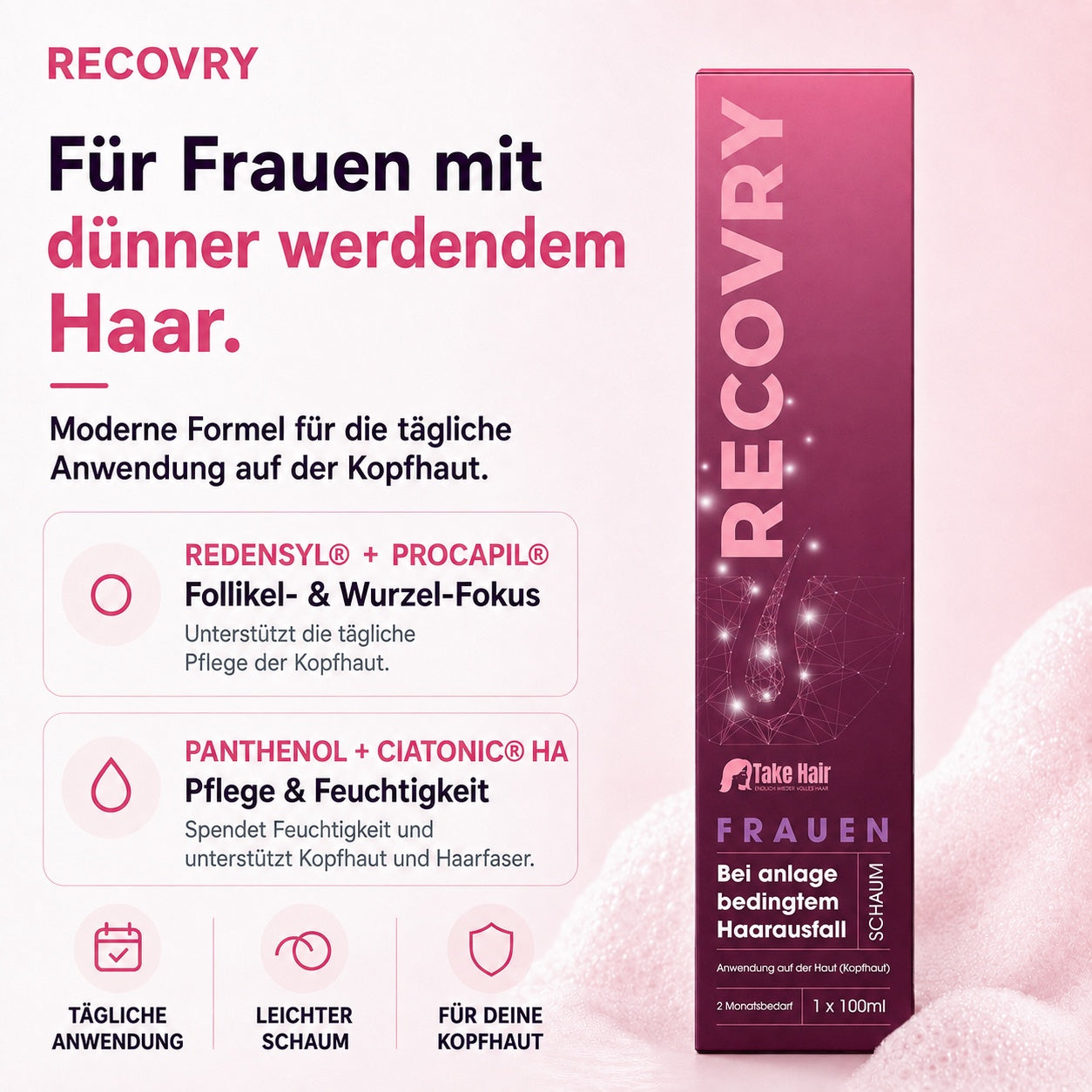 RECOVRY Schaum für Frauen – für Frauen mit dünner werdendem Haar