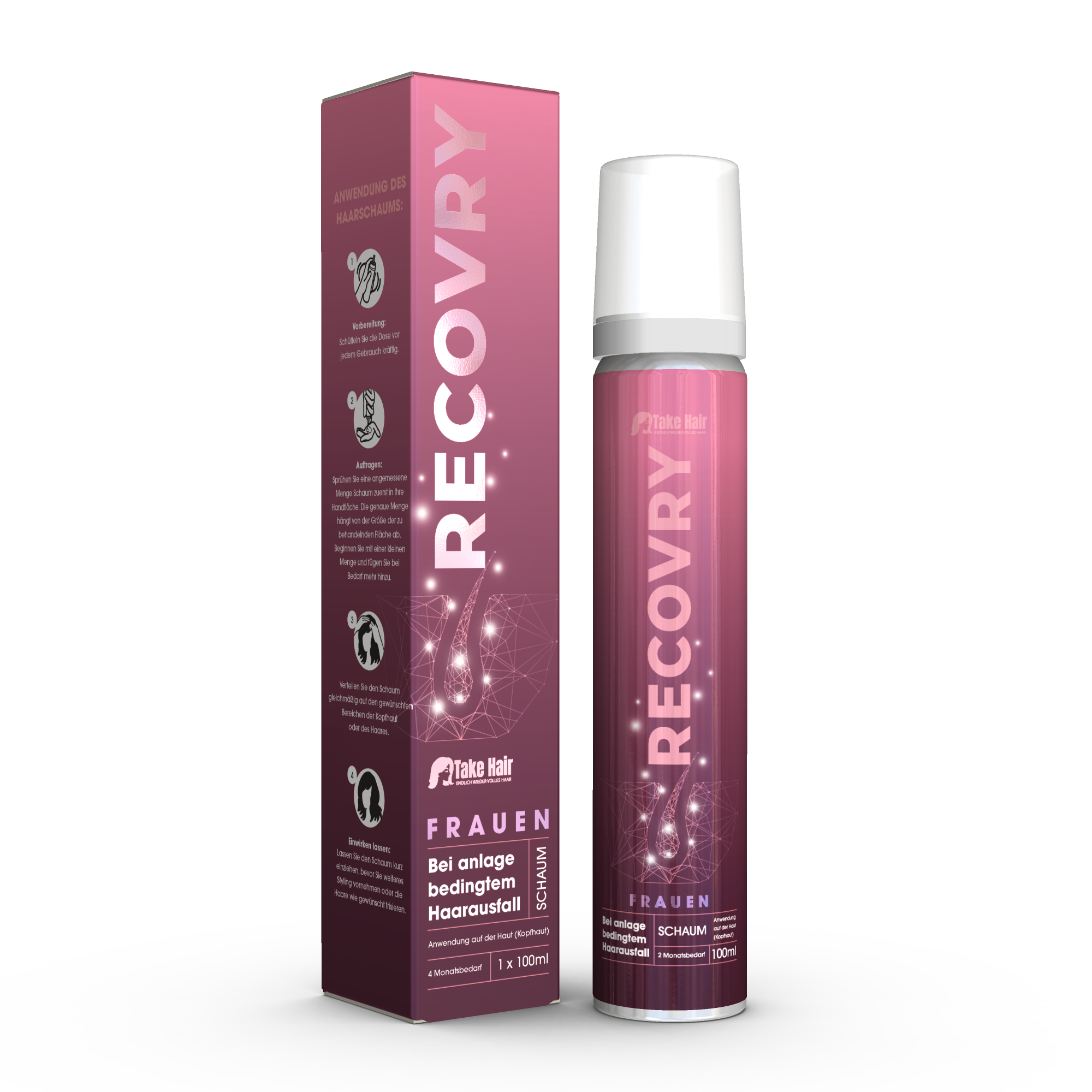 Anti-Haarausfall Schaum für Frauen mit Redensyl® & Procapil® – 2 Monate Vorrat (100 ml) – für volleres, kräftigeres Haar – Panthenol, Ciatonic® HA – inkl. Masterclass